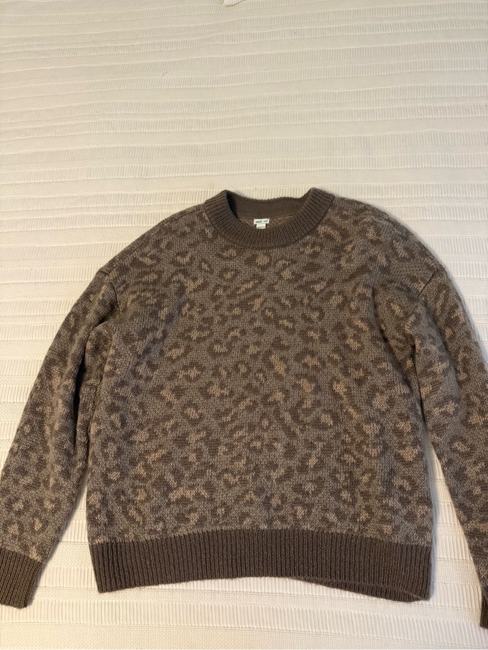 Brown Leopard Crewneck Sweater